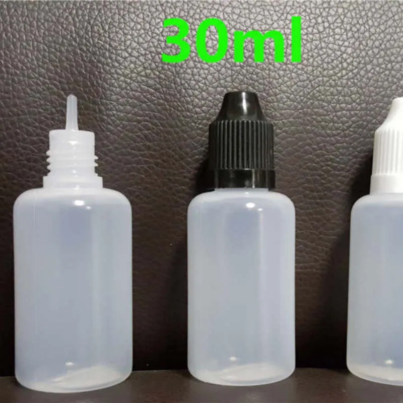 PE Plastic Packaging Bottles Vapor 5ml 10ml 15ml 20ml 30ml 50ml Empty Soft Needle Dropper With Childproof Caps For Liquid Oil Juices Eye Drops Storage Package Bottle