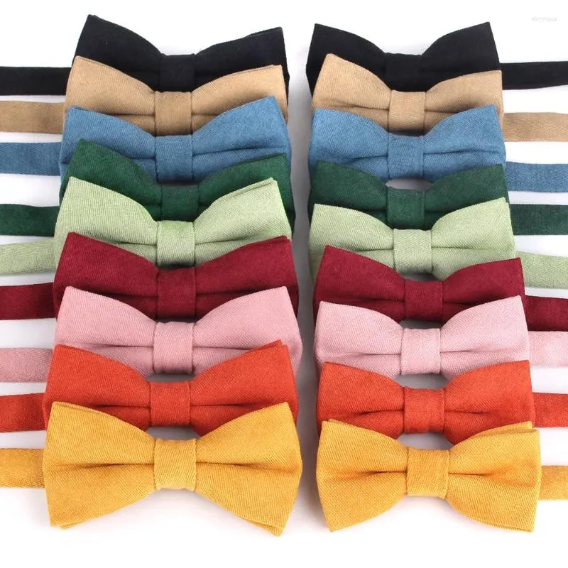 Bow Ties 2 Sizes Parent-Child Set Solid Color Men Women Tie Colorful Butterfly Blue Wine Red Cute Wedding Bowties Accessory