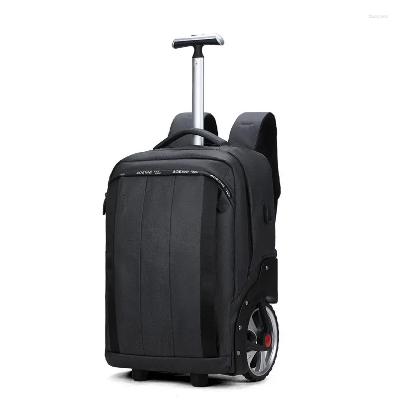 Malas Homens Travel Trolley Mochila Rolling Bagagem Bag com Rodas Business Wheeled Cabin Carry On