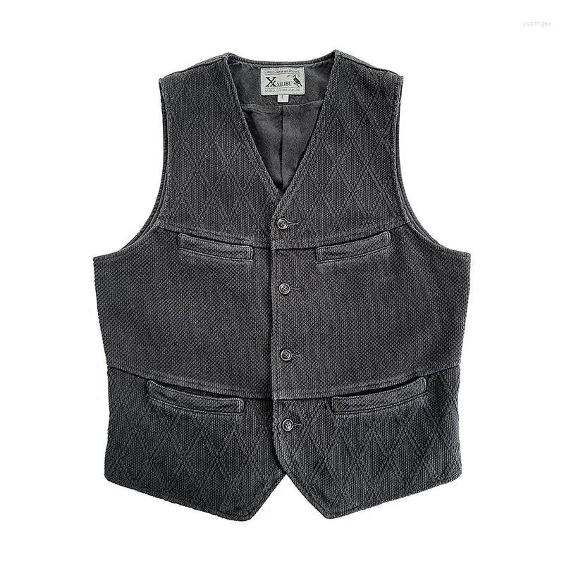 Men's Vests Vest Multi-pockets Cotton Safari Western Waistcoat Vintage Gilets