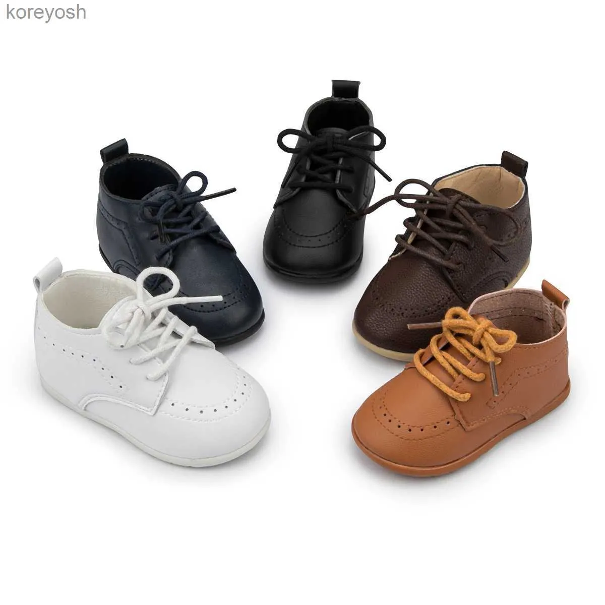 First Walkers Kidsun 2021 Ny ankomst spädbarn babyskor dop skor pu läder småbarn första vandrare gummi mjuk enda antislip moccasinsl231016