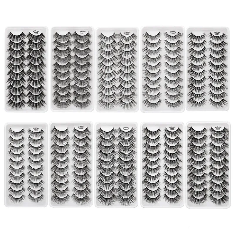 Faux-cils 10853 paires Multipack 3D vison cils Faux cils faits à la main vaporeux moelleux Faux cils outils de maquillage des yeux naturels Faux cils 231016