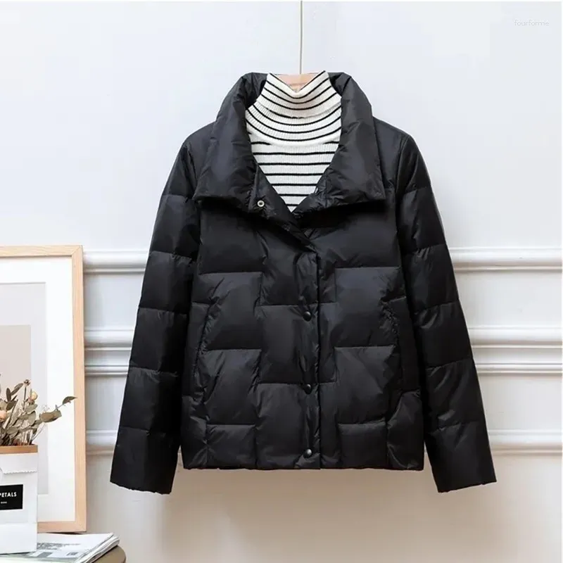 Women's Trench Coats Spring And Autumn Down Jacket Jackets Stand-Up Collar Coat For Women Light Outerwear Female Korean Tops