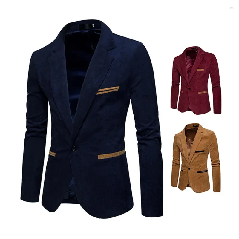 Męskie garnitury luksusowa moda sukienka bankietowa kurtka 2023 Autumn Winter Velvet Male Slim Tekstura Wysokiej jakości płaszcz Blezer
