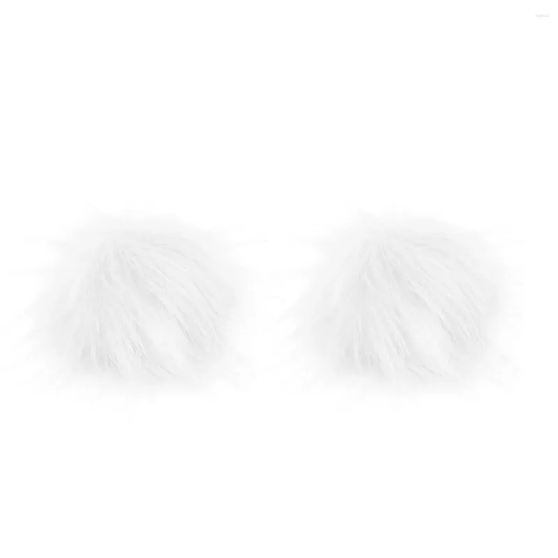 BERETS 2 PCS IMITATION RACCON FUR BALL GIRLS EARRINGS Kvinnor Prorning Bulk Plush Decoration Hats Kläder