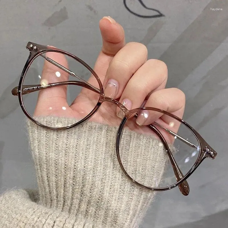 Sunglasses Korean Oval Eyeglass Frame Transparent Computer Glasses Women Anti Blue Light Round Eyewear Blocking Optical