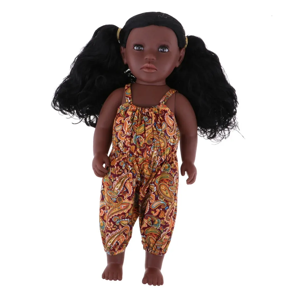 43cm Real Life Vinyl Baby Doll African Newborn Baby Girl Doll Kids Gift Toy