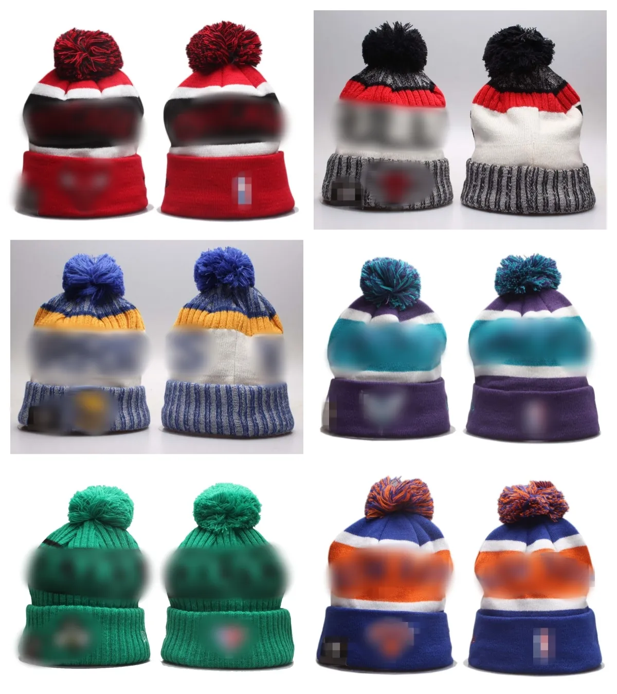 2023 novos gorros de futebol lateral esporte pom cuffed malha chapéu pom pom boné malhas misturar e combinar todos os bonés d1