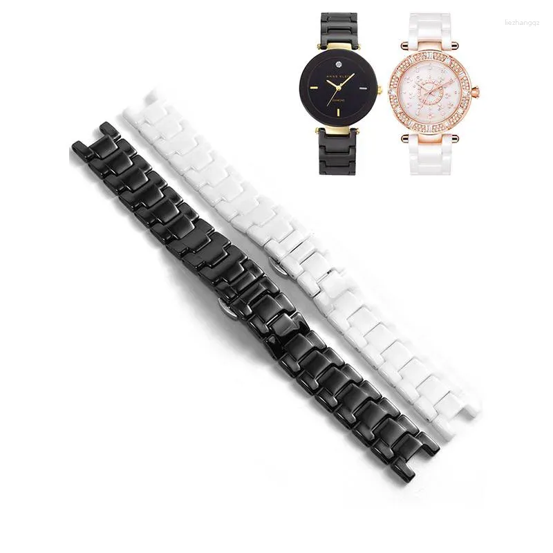 Ремешки для часов YOPO, качественный белый, черный керамический ремешок для часов, мужской и женский, со специальной пряжкой-бабочкой, 16,9 20,11 мм