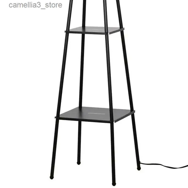 Floor Lamps Mainstays 69 Metal Etagere Floor Lamp Charcoal Finish
