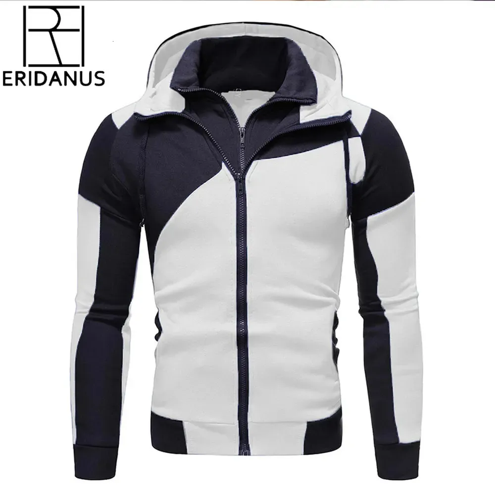 Erkek Hoodies Sweatshirts Sonbahar Kış Erkekler Ceket İnce Fit Kapşonlu Fermuar Ceket Erkek Katı Pamuk Kalın Sıcak Hoodies Men Giyim Üstleri MWW166 231016