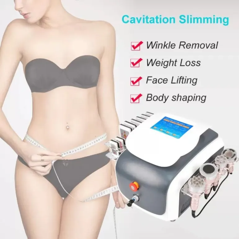 Slimming Machine 40K Cavitation 5Mhz Radio Frequency Skin Lift Touch Screen 5 Heads Slim Machine