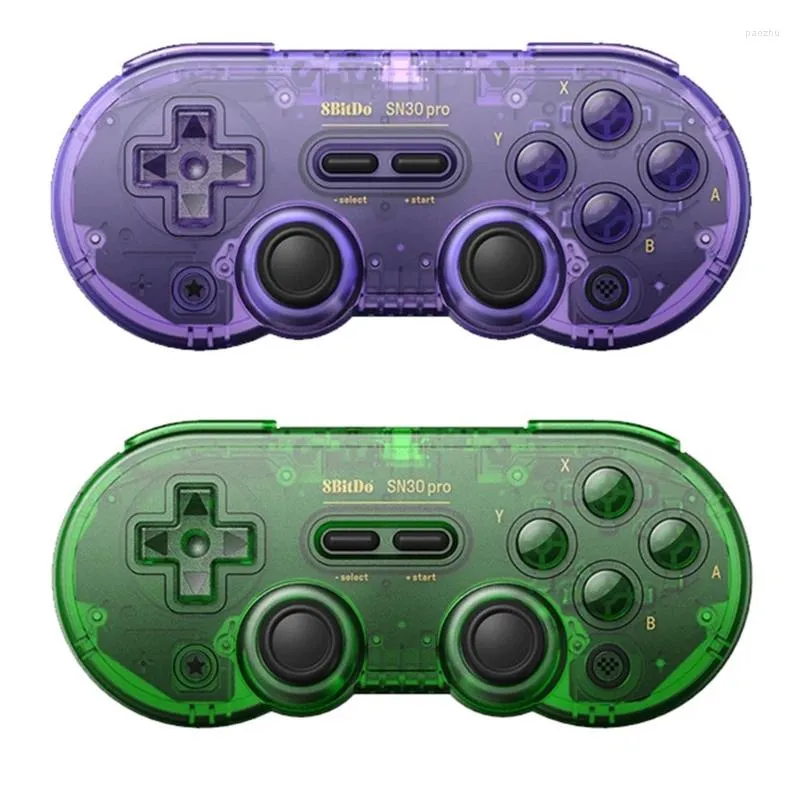 ゲームコントローラー8bitdo SN30pro Special EditionコントローラーワイヤレスBluetooth互換ゲームパッドゲームアクセサリー - パープルグリーン