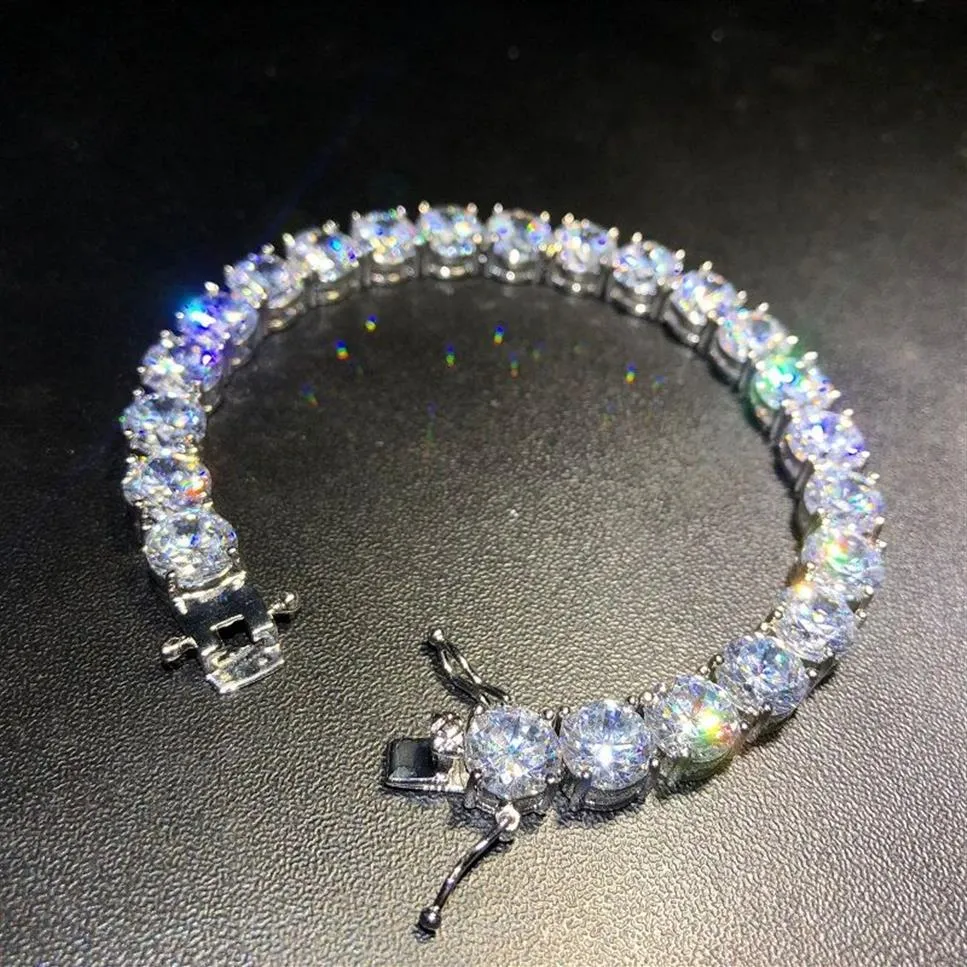 Bracelets de Tennis en diamant glacé pour hommes, bijoux Hip Hop en or et argent, haute qualité, en Zircon de 8mm, 311B