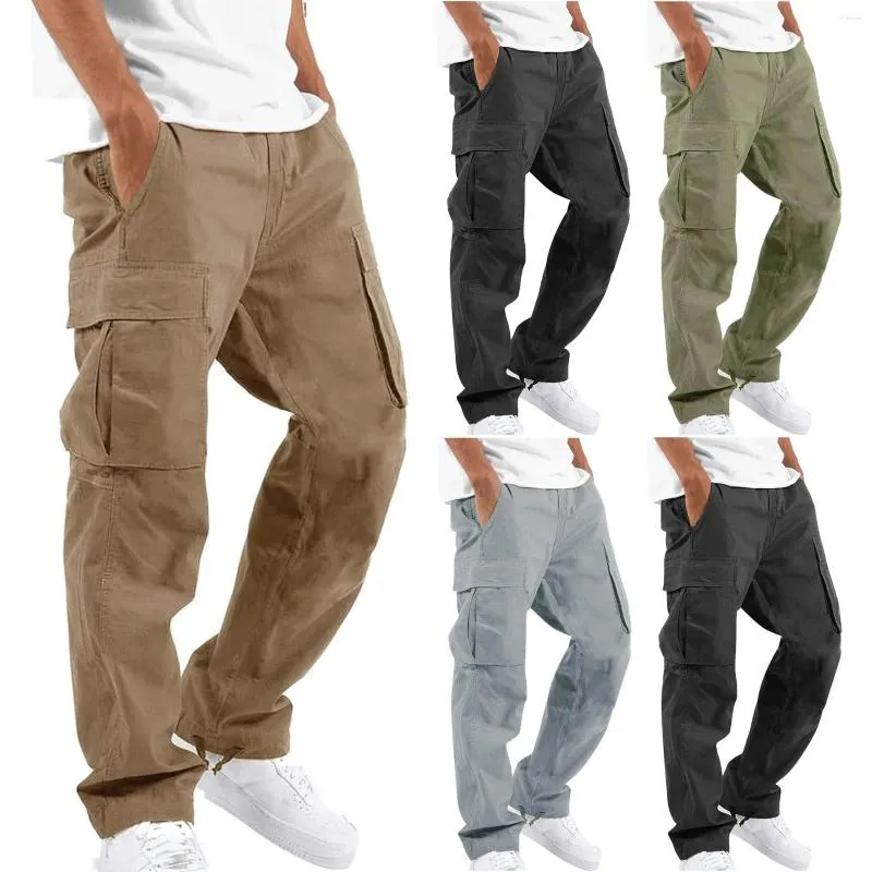 Calças masculinas casuais baggy carga homens perna reta sweatpants streetwear jogger calças para pantalones para hombre