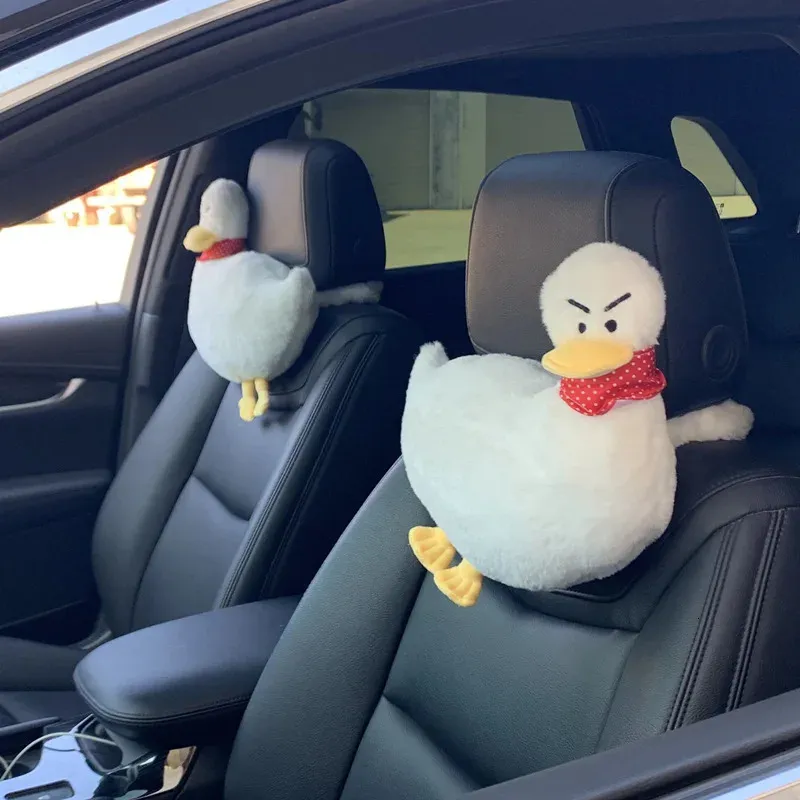 Oreillers en peluche Coussins Coussin/Oreiller décoratif 29 * 25 cm Creative Canard blanc Siège de voiture Repose-cou Jouets Oreiller Cool Animal Appui-tête Coussins 231016