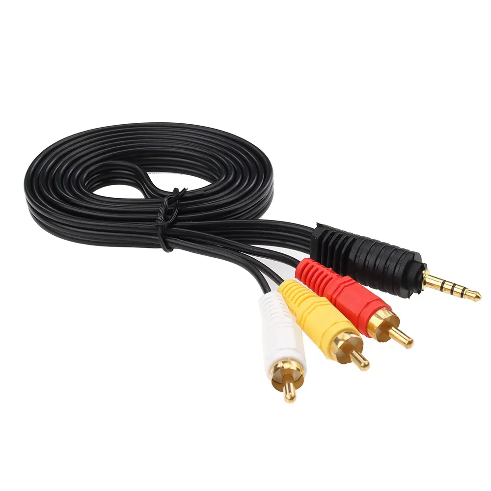 1.5M 3.5mm Jack To 3 RCA Male Audio Video AV Cables AUX Stereo Cable Cord Converter Wire for Speaker TV CD DVD Player