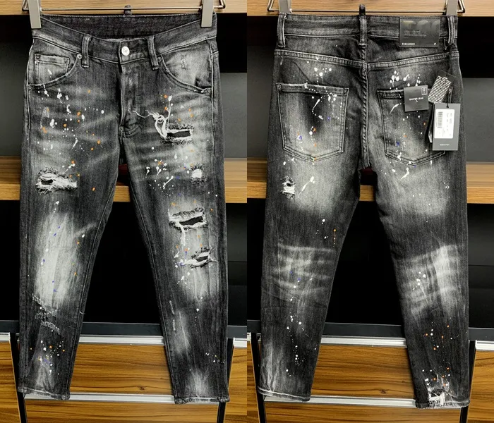 Italienische Mode, europäische und amerikanische Herren-Freizeitjeans, hochwertig gewaschen, handpoliert, qualitätsoptimiert 990201