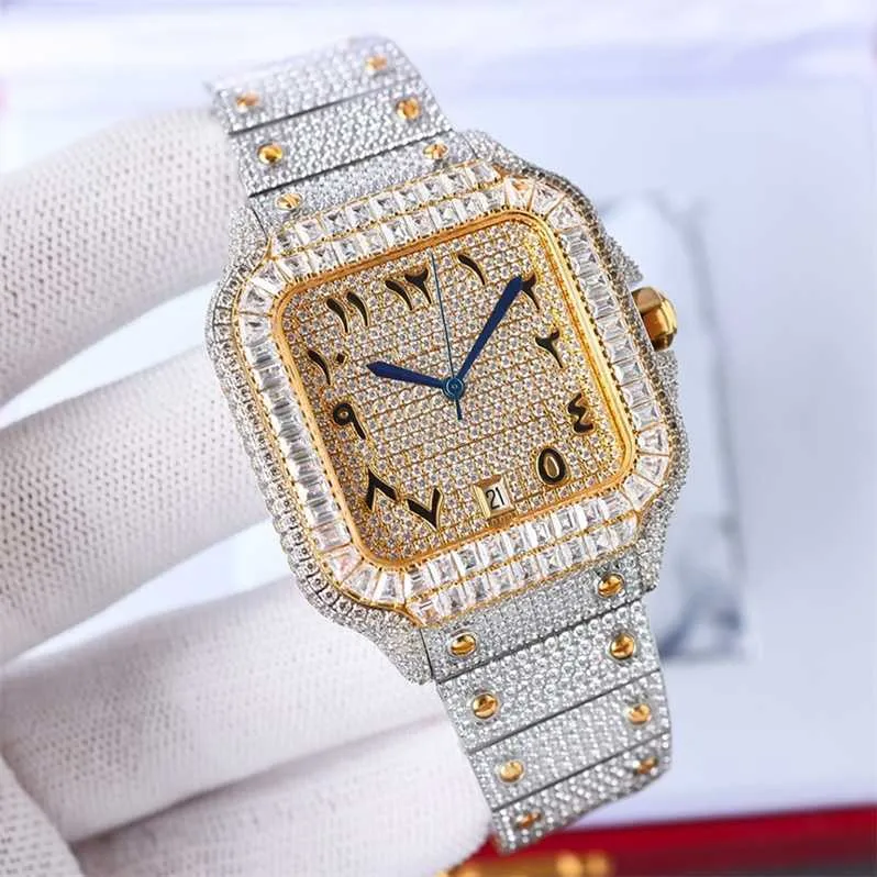 Reloj de lujo dorado para mujer - Reloj de diamantes de imitación  resistente al agua Pulsera de acero inoxidable Blanco