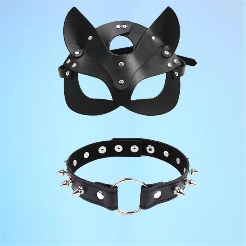 Erotische Sexy Leder Maske Cosplay Katze Frauen Bdsm Fetisch Halloween Maskerade Ball Phantasie Masken Sex Spielzeug Zubehör Bhs Sets300Y