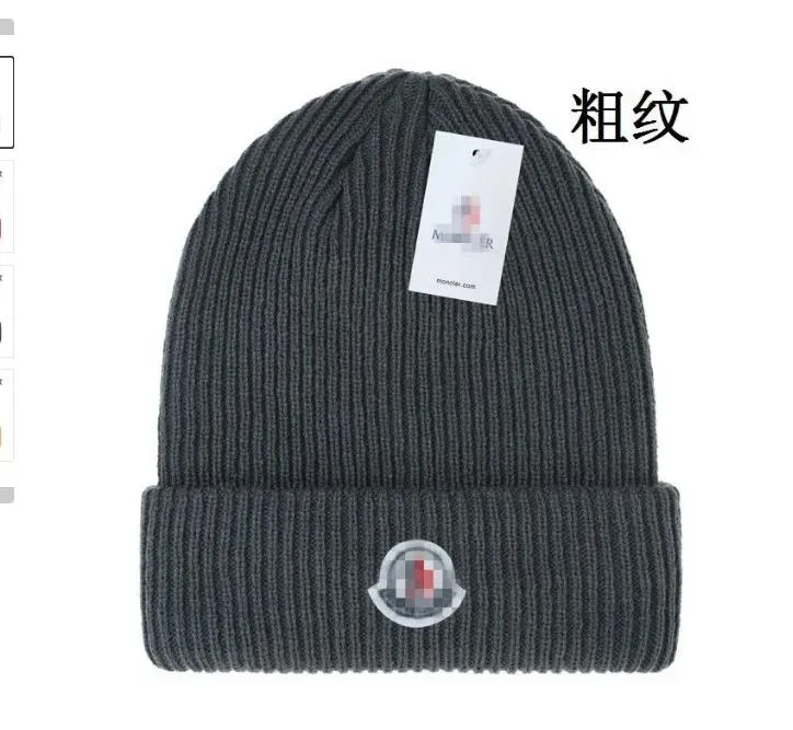 Beanie/Skull Caps Fashion Designer Monclir 2023 Autumn and Winter New Wool Sticked Hat Officiell webbplats version 1 1 Craft 004