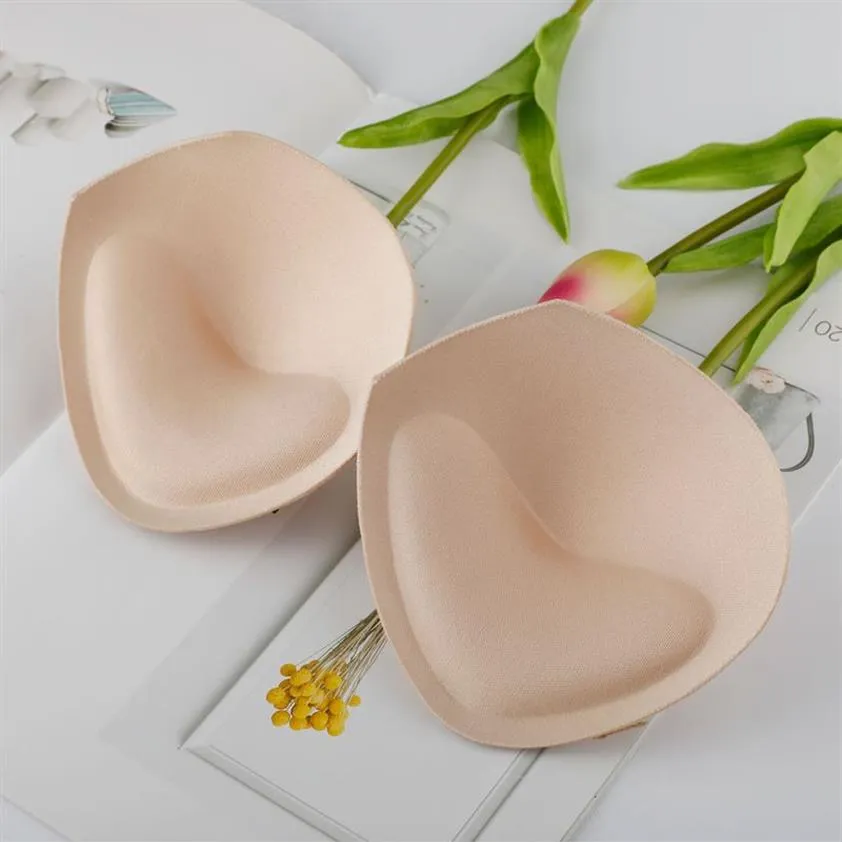 Flymokoii-Lote de 10 pares de almohadillas para sujetador para vestido de mujer, inserciones triangulares de espuma de esponja, potenciador de realce, acolchado grueso para Bikini, traje de baño 2664