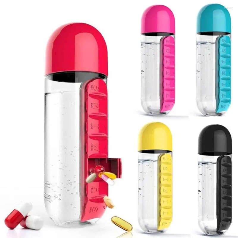 Water Bottles Portable 600ML Glass Bottle 2 In 1 Outdoor Travel Cup Plastic