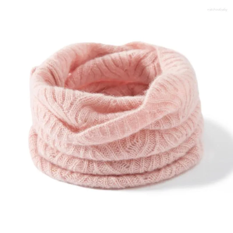 Scarves MELILAMB 2023 Winter Women's Cashmere Scarf Girl Hollow Necktie Warm Solid Knitted Neck Style Ring