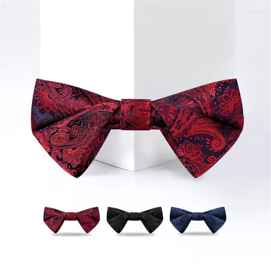 Bow Ties 2022 Designer Brand Retro Bowtie For Men Italian Style Groom Wedding Party Butterfly Tie Polyester Silk Two Lay Gift Bo2472