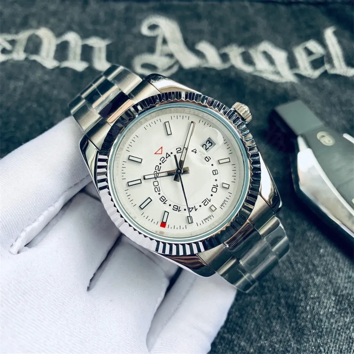 AAA+ Mens Luxury Watch Designer Saatler Yüksek Kalite Tüm Çalışma Otomatik Hareket Paslanmaz Çelik Safir Cam İzle Mekanik Relojes de Moda De Lujo