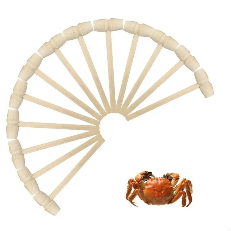 Martello Mini Frutti di Mare in Legno Aragosta Granchio Artigianato in Pelle Gioielli Cioccolato Crostacei Mazze di Legno Martelli Strumenti di Cottura Giocattoli per Bambini Goccia Dh9T5