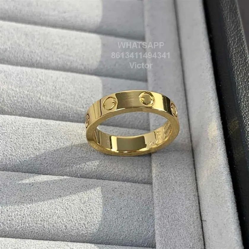 Anelli a fascia 18K 3 6mm anello d'amore V materiale in oro non sbiadirà mai anello stretto senza diamanti riproduzioni ufficiali del marchio di lusso Wi181S