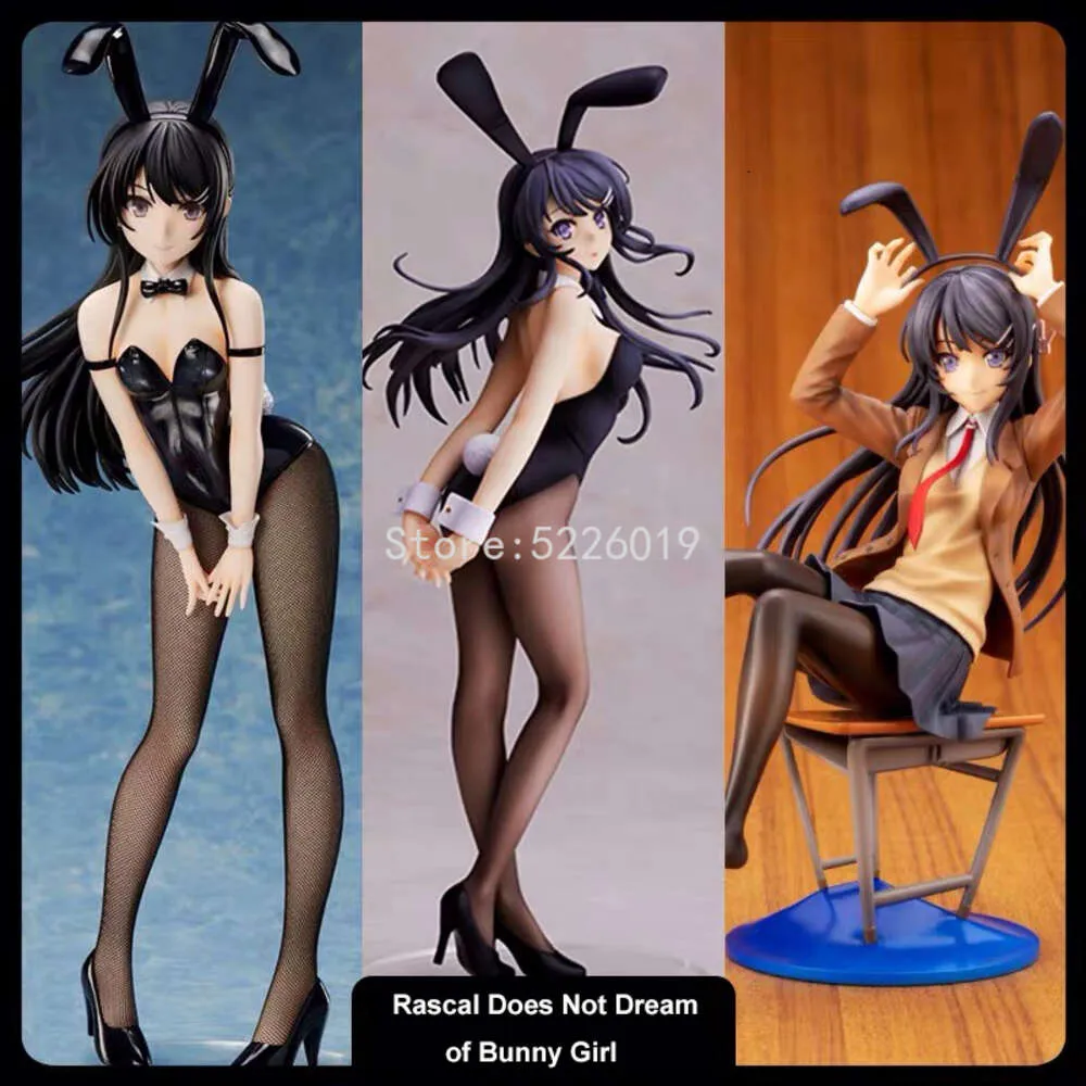 Finger Toys 20cm Anime Rascal Does Not Dream of Bunny Girl Senpai Sexy Figure Toy Senpai Sakurima Mai Chair Sexy Anime Action Figure Toys