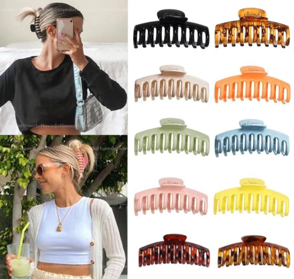 Pasadores con Clip de garra de Color sólido, pasador grande, pinzas para el pelo de cangrejo, Clip de cola de caballo para baño para mujeres y niñas, accesorios Gift2149403