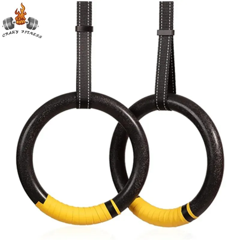 Anneaux de gymnastique 1 paire d'anneaux de gymnastique capacité de 1000lbs avec sangles à boucle réglables de 2M anneaux d'exercice de traction anneaux antidérapants pour le fitness à domicile 231012