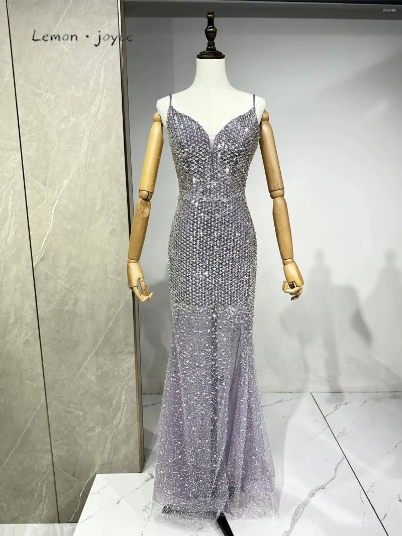 Vestidos de festa limão joyce roxo noite v pescoço sem mangas suspensórios apelo sexual para mulheres sauditas 2023