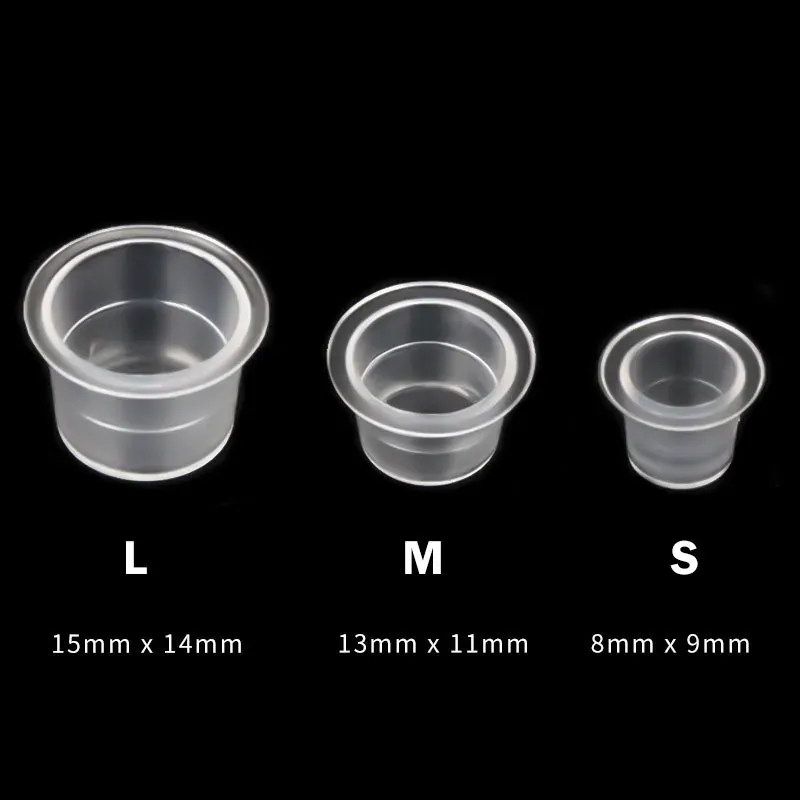 Neue 1000 stücke Kunststoff Einweg Microblading Tattoo Ink Cups Permanent Make-Up Pigment Klar Halter Container Kappe Tattoo Zubehör ZZ