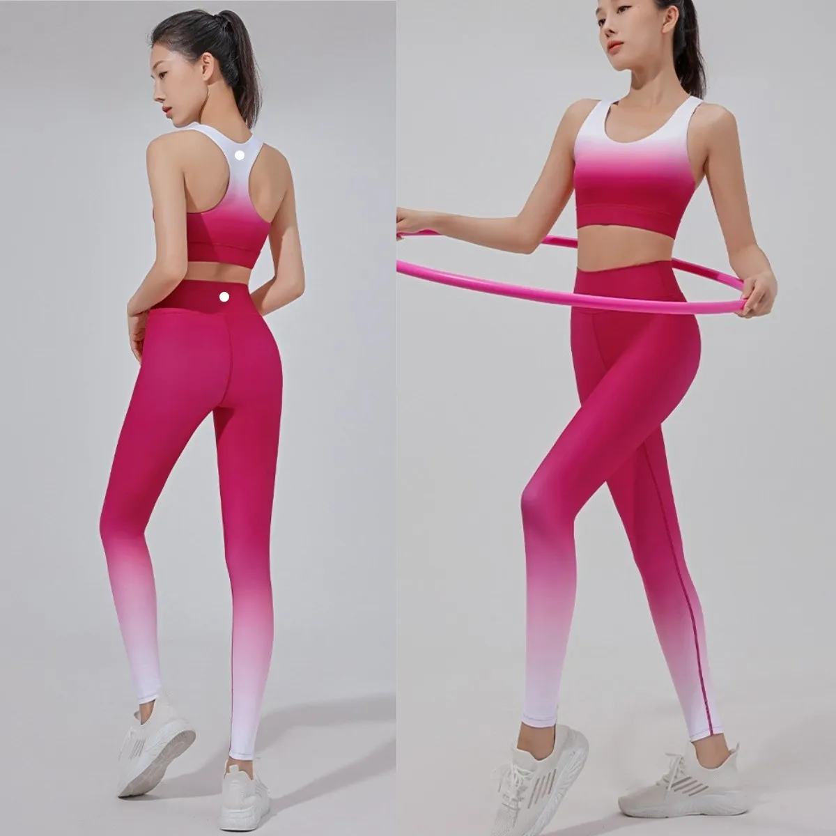 Lu lu-1572 üst+pantolon kadın yoga set spor yelek atlama tozluk yoga taytlar spor salonu direnç gücü antrenmanı spor giyim koşu kıyafetleri cooseyoga