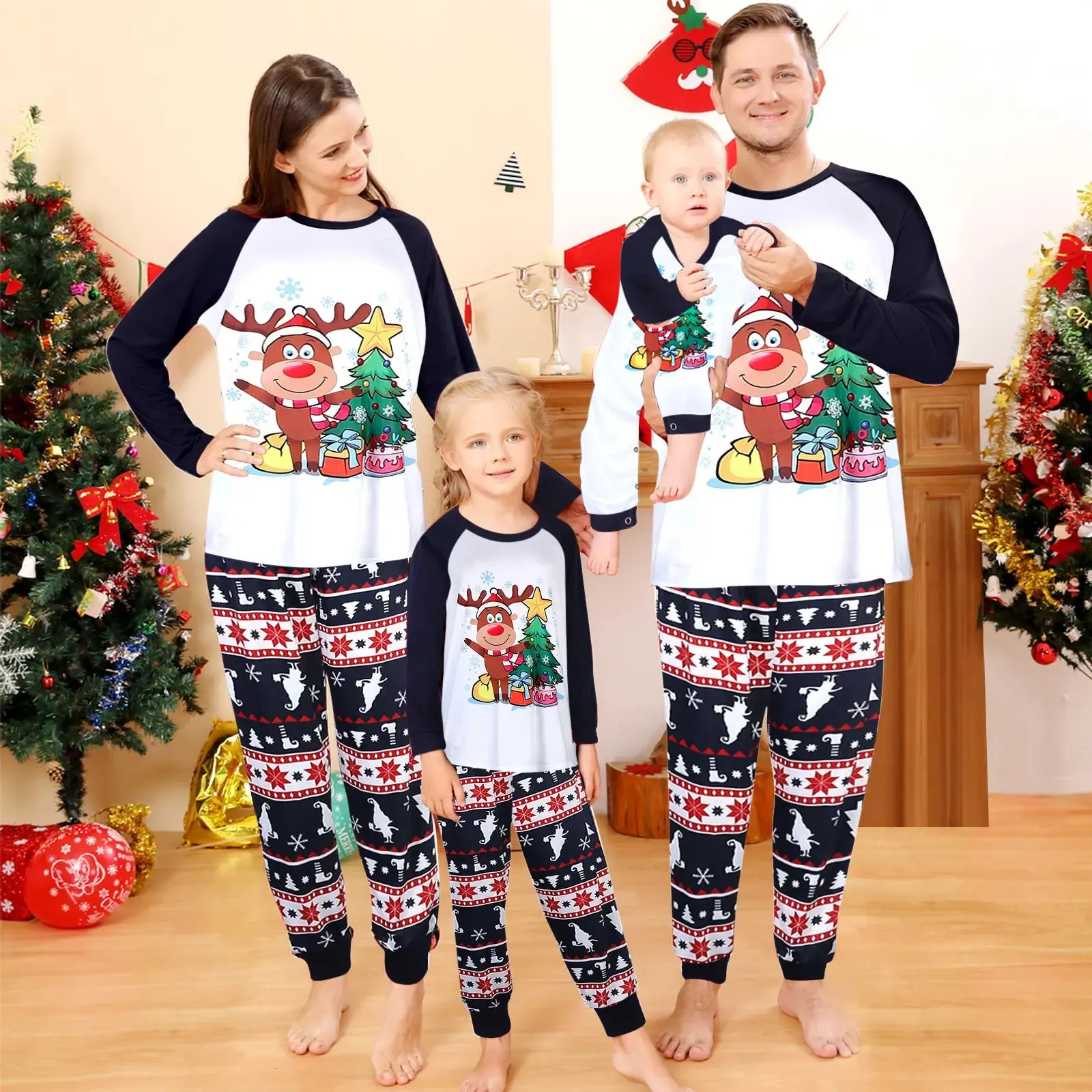 Dopasowanie rodzinnych strojów Bożego Narodzenia pasujące do rodziny piżamy dla dorosłych dzieci rodzina dopasowanie strojów