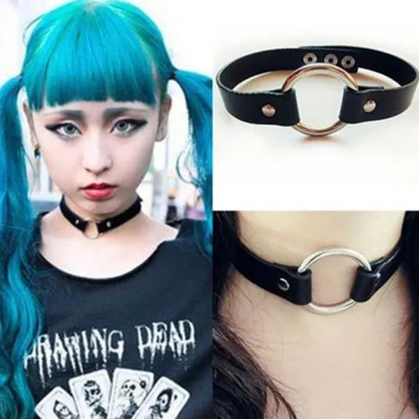 Chokers Cosplay Harajuku Punk Rock Gothic Collar: Sexy PU Leather Heart ...