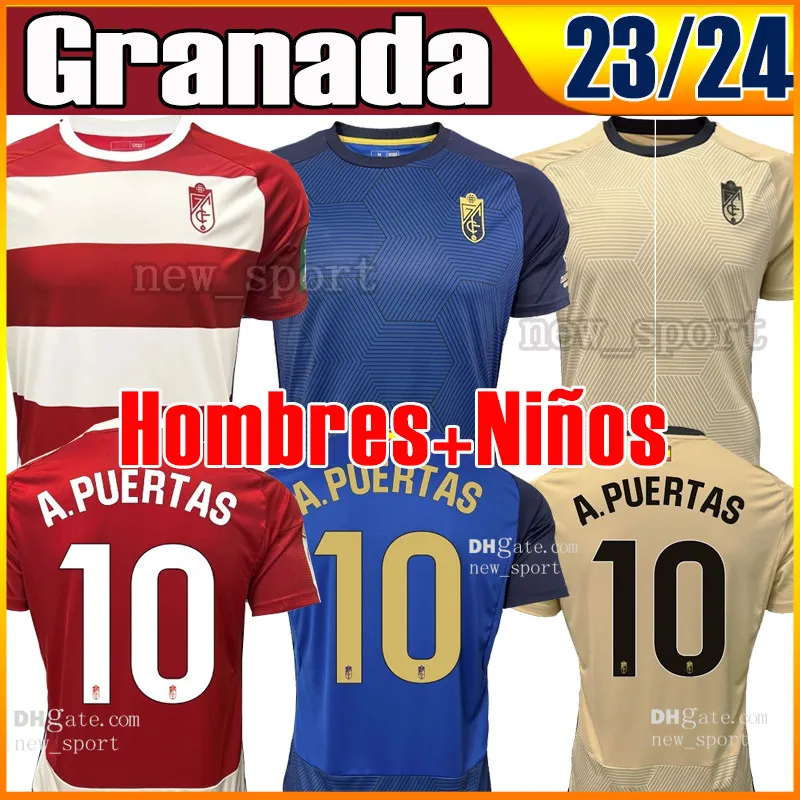 23 24 Camiseta Granada CF Futbol Formaları A.Puertas L.Suarez D.Machis 2023 2024 Granada M.arezo Domingos Duarte Arias Soro Jersey Yetişkin Çocuklar16-2XL Kit Futbol Gömlekleri
