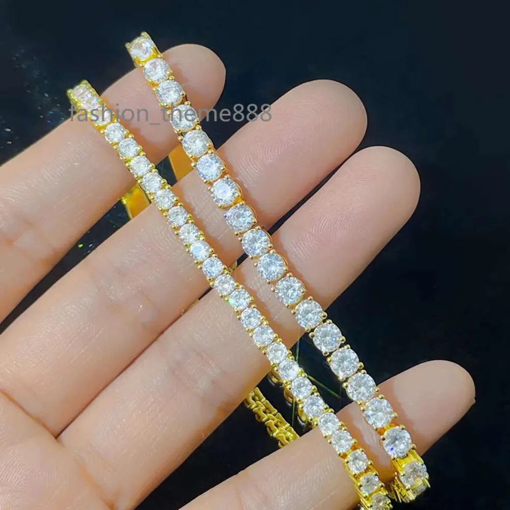 Hip Hop 5mm Tennis Chain Diamond Tennis Bracelet Womens With 925