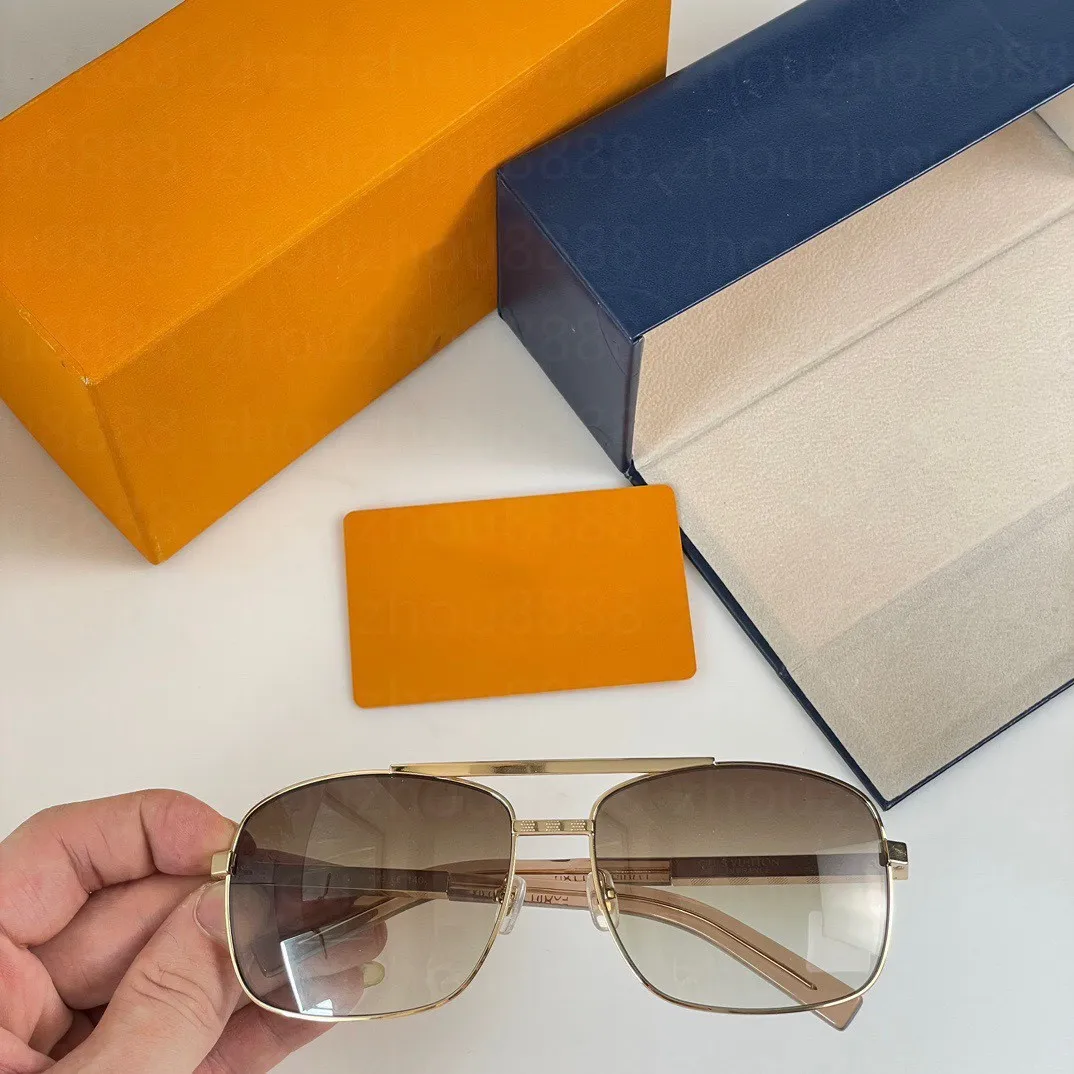 Neue Mode-Klassiker-Sonnenbrille, Haltungs-Sonnenbrille, Goldrahmen, quadratischer Metallrahmen, Vintage-Stil, Outdoor-Design, klassisches Modell 0259 mit Box2023