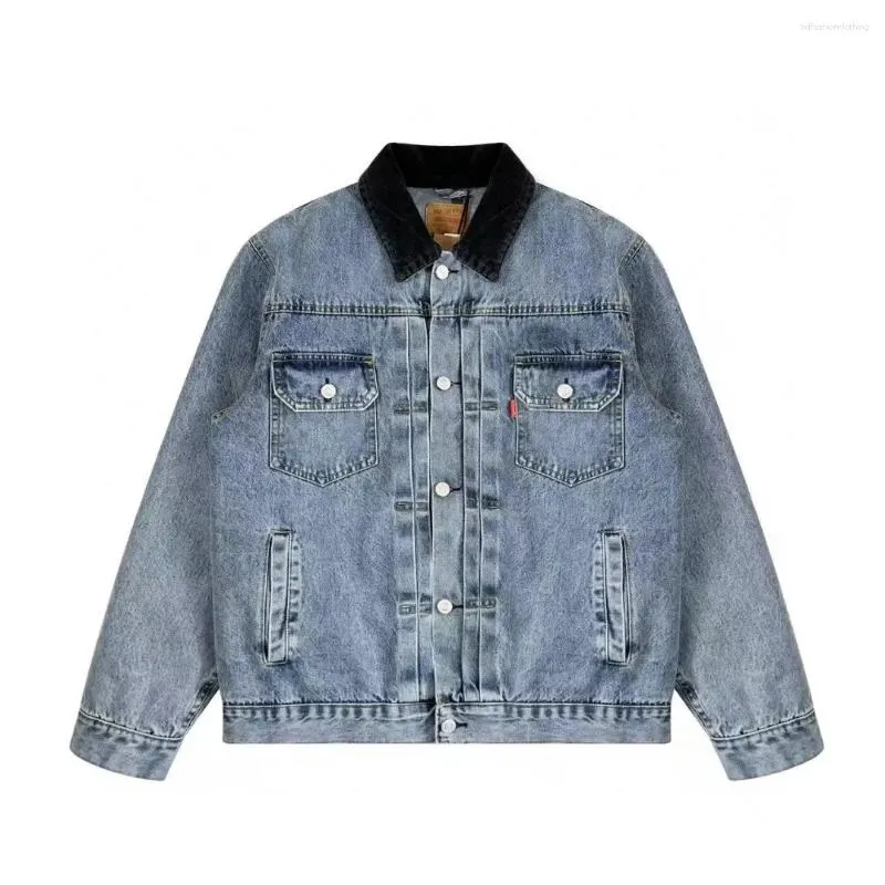 Jaquetas masculinas St Street Style Jacket Preto 8 Denim Casacos de bola casuais de alta qualidade