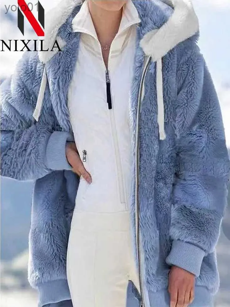 Pelliccia di pelliccia da donna Nuova in primavera Autunno Autunno peluche con cappuccio con cappuccio con cappuccio da donna cappotti da donna e giacche da donna inverno giacche invernali donne topsl231016