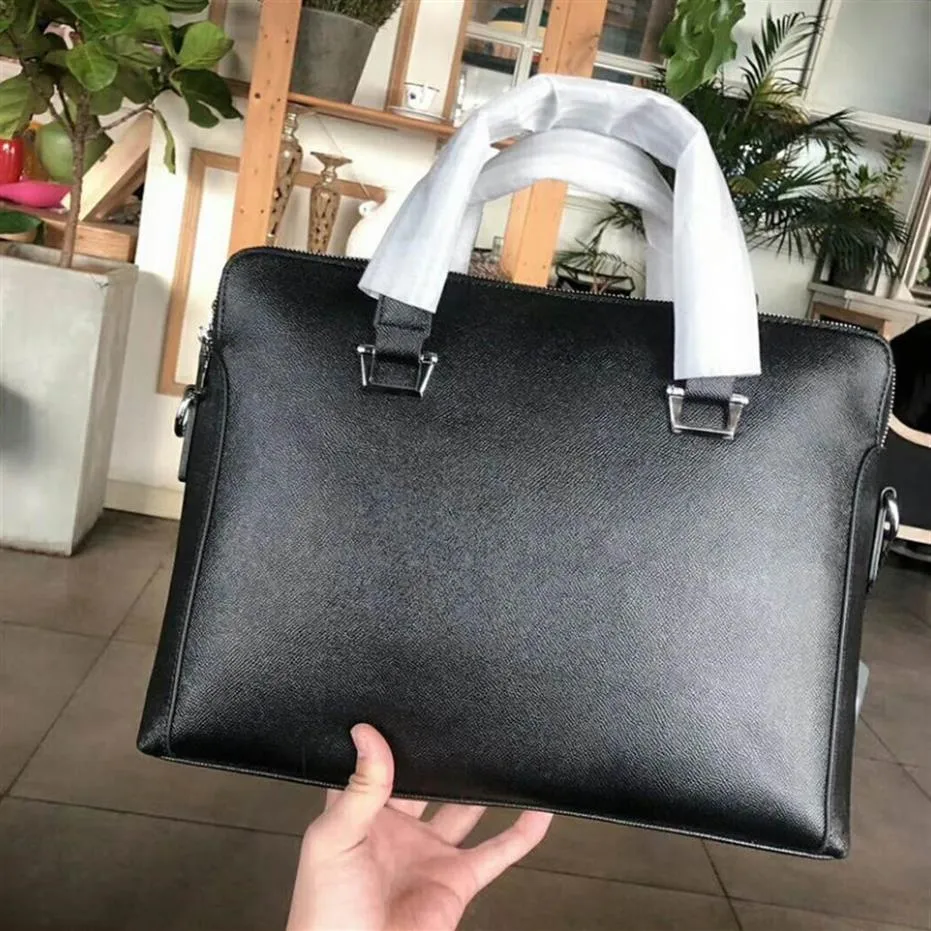 2022 Hommes Porte-documents à bandoulière en cuir noir Designer Sac à main Business Mens Laptop Bag Messenger Bag 5 étoiles review215w