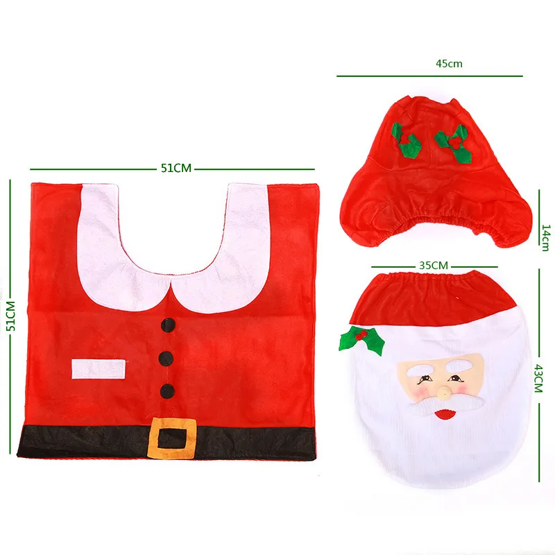 Santa Toilet Seat Cover & Mat 2-Piece Set - Funny Christmas Bathroom Decorations - View #13