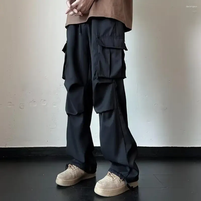 Pantaloni da uomo Pantaloni cargo larghi e larghi Streetwear Vita elastica multi tasche Stile hip hop per un comfort casual