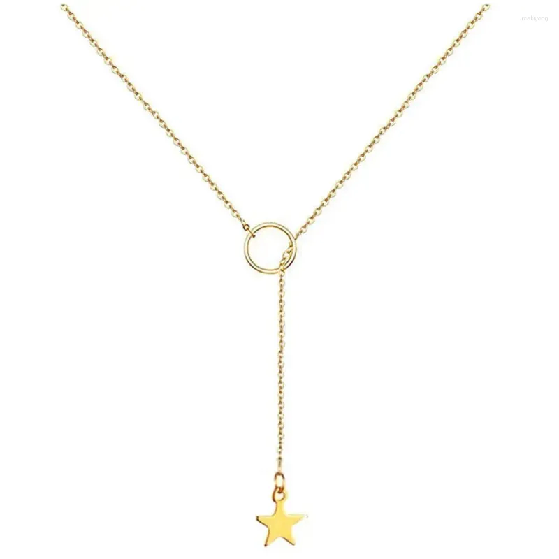 Pendant Necklaces MinaMaMa Minimalist Stainless Steel Heart Star For Women Girls Y Shape Choker Fashion Jewelry