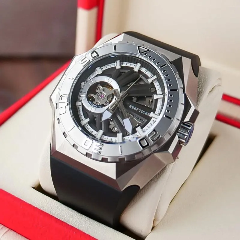 Wristwatches Reef Tiger Automatic Watch For Men Luminous Hands